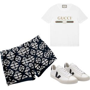 Lucky Brand Linen Cotton Aztec Formal Shorts Black Embroidered Geometrical